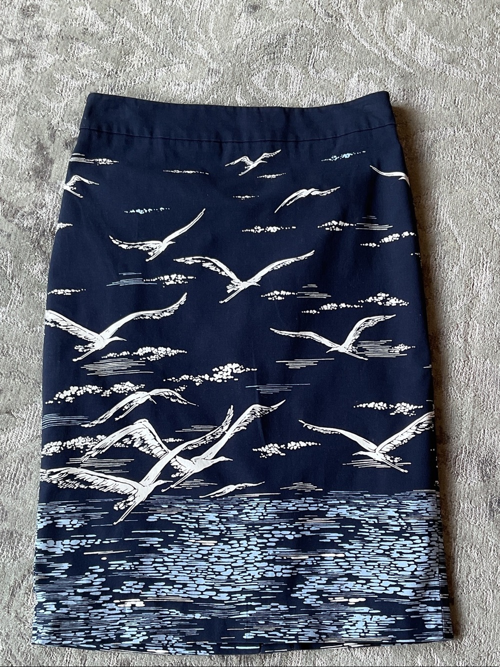 Anthro/Maeve Navy Shorebirds Pencil Skirt - Picture 4 of 10